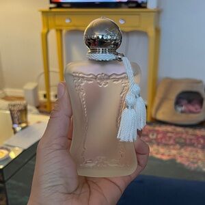 Luxurious Cream Frosted Glass Body Oil by